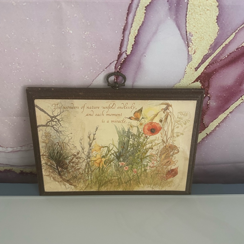 VINTAGE FLORAL BIRDS NATURE QUOTE WALL DECOR PLAQUE 8X6